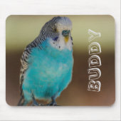 Personalisiertes blaues Budgie Mousepad (Vorne)