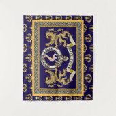 Personalisiertes blaues Clan-Abzeichen Armstrong Wandteppich (Vorderseite)