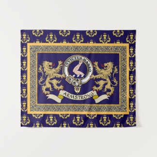 Personalisiertes blaues Clan-Abzeichen Armstrong Wandteppich