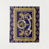Personalisiertes blaues Clan-Abzeichen Beveridge Wandteppich (Vorderseite)