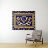 Personalisiertes blaues Clan-Abzeichen der Bain Wandteppich (Beispiel (Horizontal))