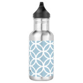 Personalisiertes blaues Diamantmuster Edelstahlflasche (Rechts)
