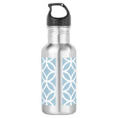 Personalisiertes blaues Diamantmuster Edelstahlflasche (Rückseite)