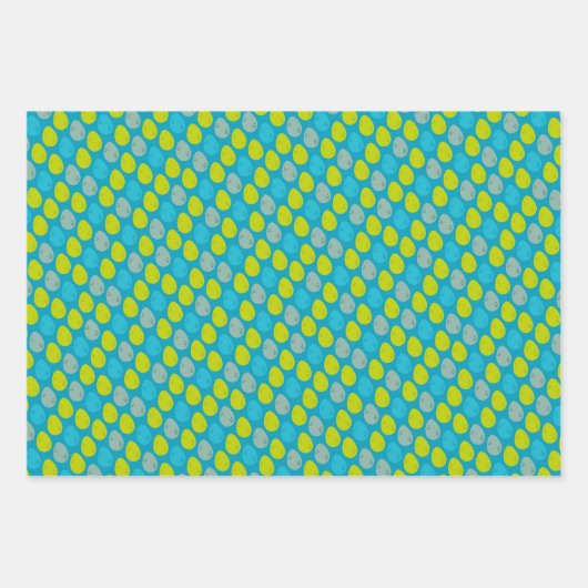 Personalisiertes Blaues Dinosaurier-Muster Geschenkpapier Set (Vorderseite 3)