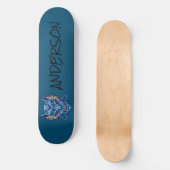 Personalisiertes blaues Drachenskateboard Skateboard (Vorderseite)