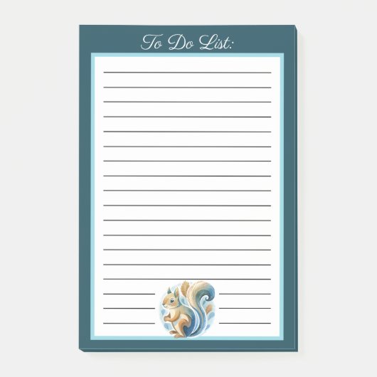 Personalisiertes blaues Eichhörnchen Post-it Klebezettel (Vorderseite)