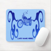 Personalisiertes blaues Fahrrad - Mousepad (Mit Mouse)