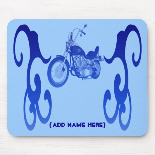 Personalisiertes blaues Fahrrad - Mousepad (Vorne)