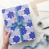 Personalisiertes blaues Floral Evil Eye Amulett Mu