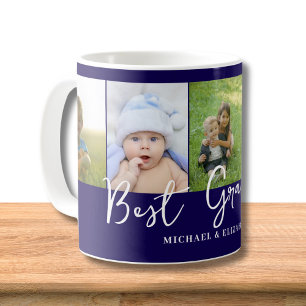 Personalisiertes blaues Foto der besten Oma Kaffeetasse