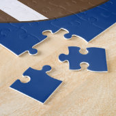 Personalisiertes blaues Fußball-Puzzle Puzzle (Seite)