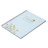 Personalisiertes Blaues Gänseblümchen Notizbuch Notizblock (Linke Seite)