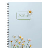 Personalisiertes Blaues Gänseblümchen Notizbuch Notizblock (Vorderseite)