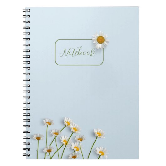 Personalisiertes Blaues Gänseblümchen Notizbuch Notizblock (Vorderseite)