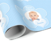 Personalisiertes blaues geschenkpapier (Rolleneckpunkt)