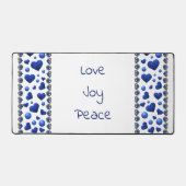 Personalisiertes, blaues Glitzer Schreibtischunterlage (Vorderseite)