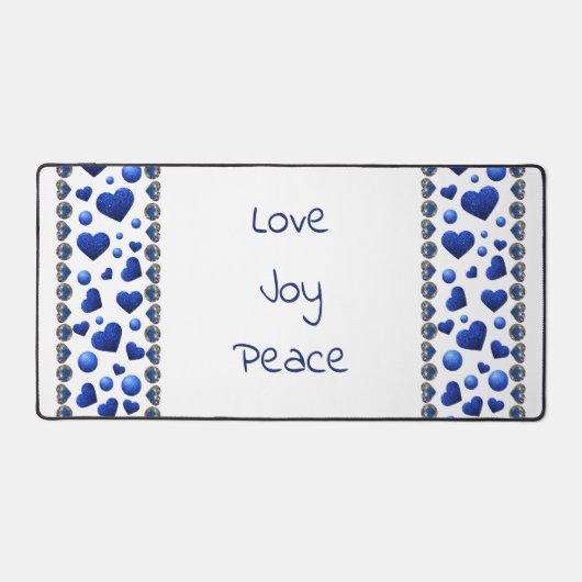 Personalisiertes, blaues Glitzer Schreibtischunterlage (Vorderseite)