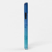 Personalisiertes blaues Gradient-Leaf-Muster Case-Mate iPhone Hülle (Hinten/Rechts)