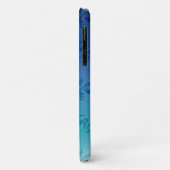 Personalisiertes blaues Gradient-Leaf-Muster Case-Mate iPhone Hülle (Hinten/Links)