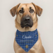 Personalisiertes blaues Heritage-Hundehalstuch mit