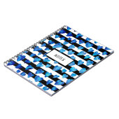 Personalisiertes blaues Herz Notizblock (Linke Seite)