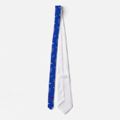 Personalisiertes blaues Hockeynamensmuster Krawatte (Rückseite)