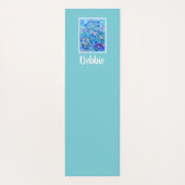 Personalisiertes Blaues Kaleidoskop Yogamatte (Rückseite)