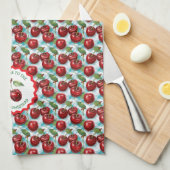 Personalisiertes blaues kariertes Muster Geschirrtuch (Viertel Falte)