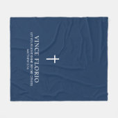 Personalisiertes Blaues Kreuz Fleecedecke (Vorderseite (Horizontal))