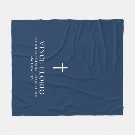 Personalisiertes Blaues Kreuz Fleecedecke (Vorderseite (Horizontal))