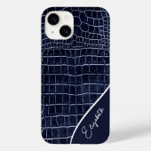 Personalisiertes blaues Krokodil Case-Mate iPhone Hülle (Rückseite)