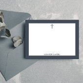 Personalisiertes blaues Minimalistisches Christlic Mitteilungskarte