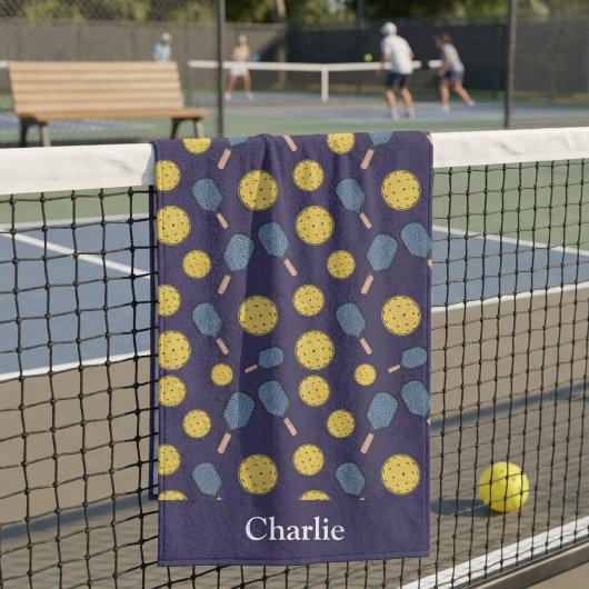 Personalisiertes blaues Pickleball Badehandtuch