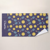Personalisiertes blaues Pickleball Badehandtuch (Badehandtuch)
