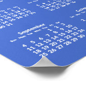 Personalisiertes blaues Poster - Jahreskalender 20 (Ecke)