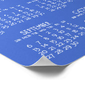 Personalisiertes blaues Poster - Jahreskalender 20 (Ecke)
