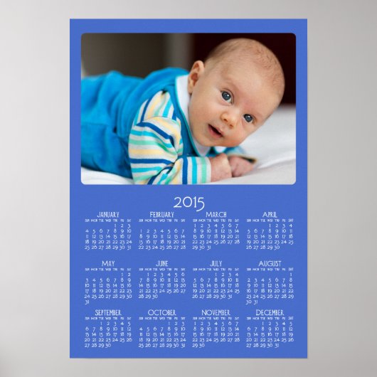 Personalisiertes blaues Poster - Jahreskalender 20 (Vorne)