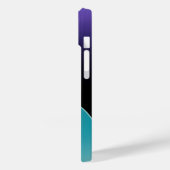 Personalisiertes blaues Radial Texture iPhone 15 Case-Mate iPhone Hülle (Rückseite / Links)