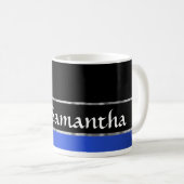 Personalisiertes blaues Schwarz- und Kaffeetasse (VorderseiteRechts)