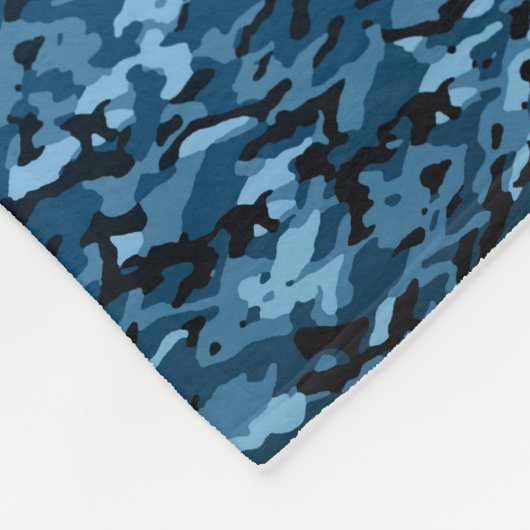 Personalisiertes blaues Tarnungs-Camouflage-Muster Fleecedecke (Ecke)