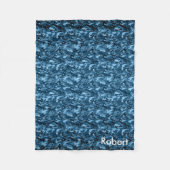 Personalisiertes blaues Tarnungs-Camouflage-Muster Fleecedecke (Vorderseite)