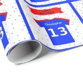 Personalisiertes blaues Tee zum 13. Geschenkpapier (Rolleneckpunkt)