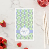 Personalisiertes blaues und grünes Diamantmuster Serviette (Beispiel)