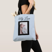 Personalisiertes blaues und schwarzes Foto Tote Ba Tasche (Von Nahem)