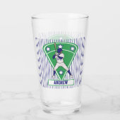 Personalisiertes blaues und weißes Baseball Glas (Rückseite)