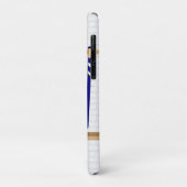 Personalisiertes blaues und weißes Eis-Hockey Case-Mate iPhone Hülle (Hinten/Links)