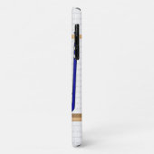 Personalisiertes blaues und weißes Eis-Hockey Case-Mate iPhone Hülle (Hinten/Links)