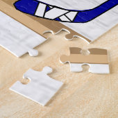 Personalisiertes blaues und weißes Eis-Hockey Puzzle (Seite)