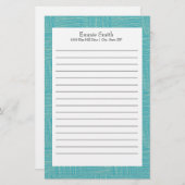 Personalisiertes blaues und weißes Linedgeschirr Briefpapier (Vorne/Hinten)