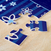 Personalisiertes blaues und weißes mit puzzle (Seite)